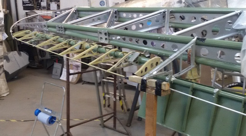Right-hand wing outer flap, outriggers and wing tip